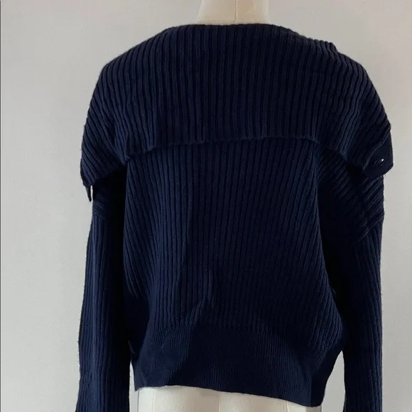 Marissa Webb x RTR Navy Button Up Sweater, M - Picture 5 of 8